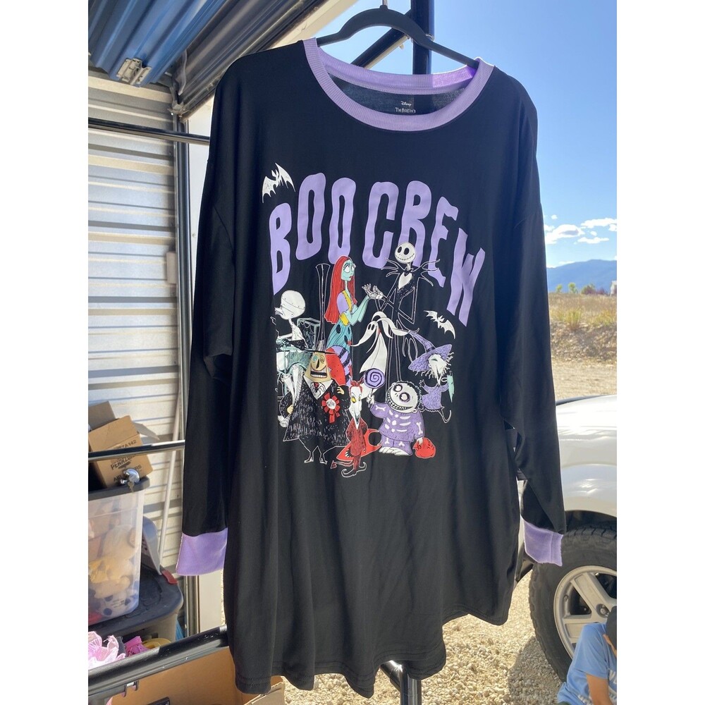 Disney Nightmare Before Christmas Boo Crew Long Sleeve Shirt Size L (12-14)